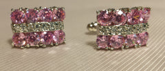 pink crystal cufflinks