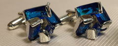 blue crystal cufflinks