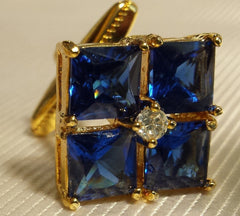 beautiful blue glass cufflinks