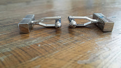 silver bar cuff links