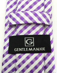 Gentleman Joe Big & Tall Tie - purple & white seersucker