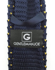 Gentleman Joe Navy & Yellow Skinny Knit Mens Tie