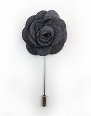 Charcoal Lapel Flower Pin