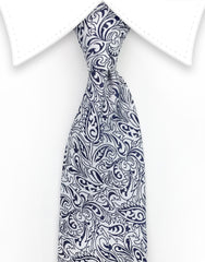 Navy Paisley Tie