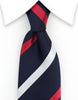 Red, white, navy blue stripe tie