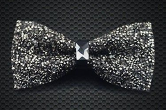Crystal Charcoal Bow Tie