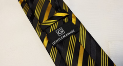 Gentleman Joe black and yellow gold long tie