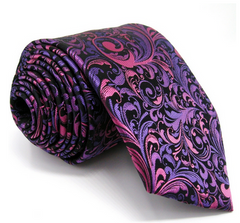 purple and pink floral tie