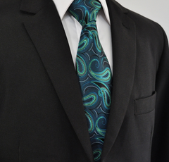 Teal floral tie
