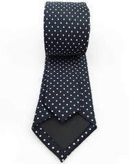 Black necktie with white dots