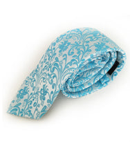 aqua floral necktie