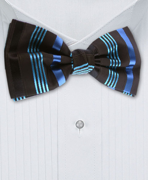 black and turquoise bow tie