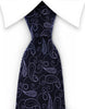 Black & silver paisley necktie