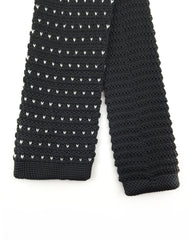 Black Knitted Necktie with white flecks