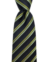 Black and Green Striped Tie with Pin Dots