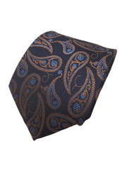 Black, Blue and Brown Paisley Men's XL Tie