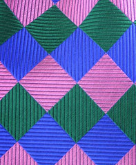 Blue, Pink and Green Harlequin Tie