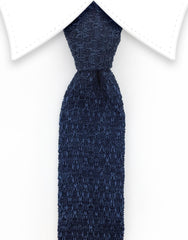 variegated blue knit tie