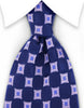 blue silver motif tie
