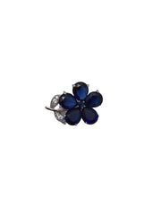 Purple or Blue Crystal Flower Lapel Pin