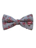 Light Blue Bow Tie with Pink Floral Pattern