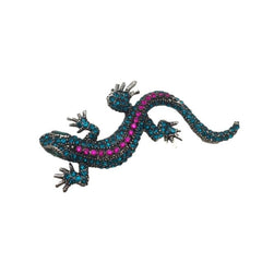 Sparkley Blue or Black Gecko Lapel Pin or Pendant