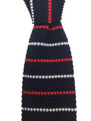 Red, White & Blue Striped Knitted Tie