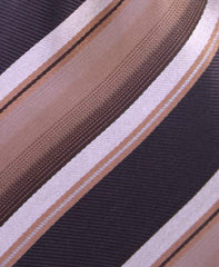 Striped Brown and Tan Silk Tie