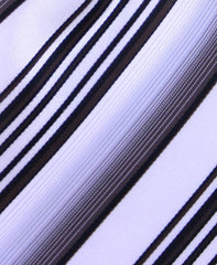 Brown, Silver & White Stripe Tie