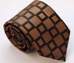 Brown Squares Silk Necktie