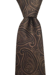 Elegant Brown Paisley Men's XL Tie