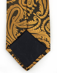Golden copper paisley tie