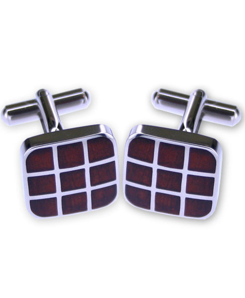 Wooden Square Cuff Links