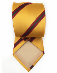 yellow tie with red and green stripes