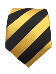 Gold and Black Collegiate Striped Tie