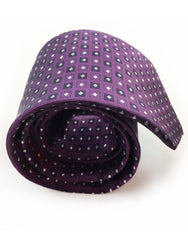 purple tie with squares and diamonds