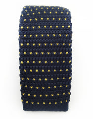 Navy Blue & Yellow Knit Tie