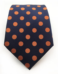 Navy and Orange Dot Tie