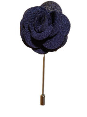 Navy Blue Lapel Flower Stick Pin