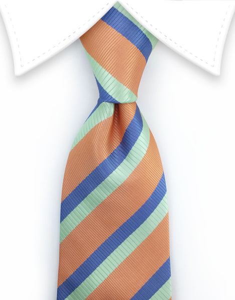 orange, blue & mint green tie