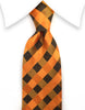 Orange and brown checkered tie