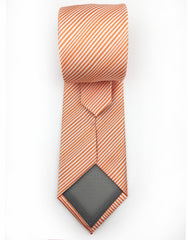 orange striped tip of tie