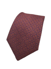 Dark Orange and Blue Geometric Men's Tie