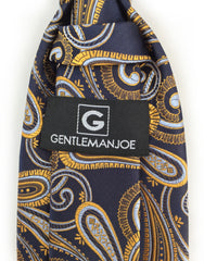 Gentleman Joe Navy & gold paisley tie