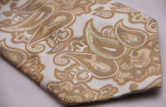 gold and champagne paisley tie