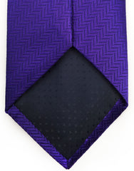 purple herringbone tie tip