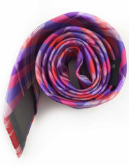 Rolled up purple, pink & red necktie