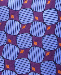 Blue & Purple Geometric Silk Long Tie