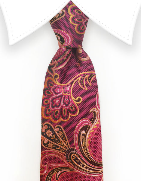 fuchsia floral tie