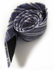 wisteria purple silver plaid necktie